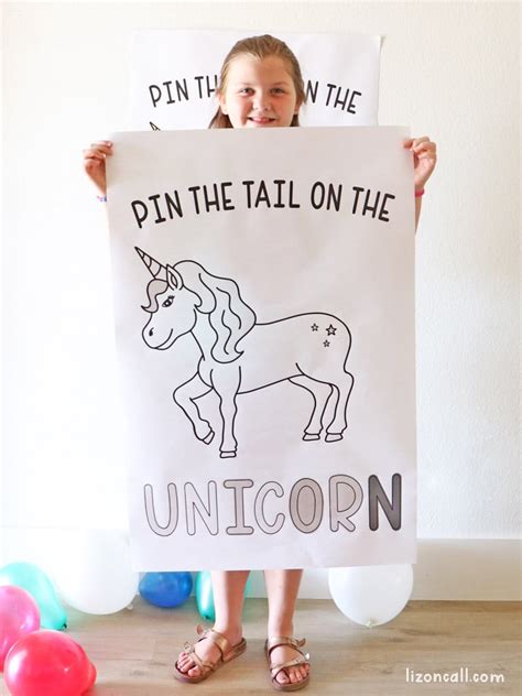 Printable Pin The Tail On The Unicorn